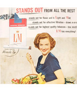 1955 L&amp;M Cigarettes Advertisement Tobacco Leila Holliday TV Actress DWQQ7 - $29.99