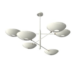 Beautiful Six Shade Pendant Mid Century Modern Raw Brass Sputnik chandelier Lamp - £294.78 GBP