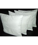 Stylish White Genuine Soft Lambskin Leather Pillow Cover Cushion Set Hom... - $718.66 MXN