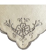 Vintage Linen Dinner Napkins Lot of 6 – Embroidered Cutwork Beige NOS El... - $18.05
