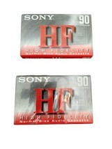 Lot Of 2 Sony HF90 Blank Cassettes New Sealed - $11.99