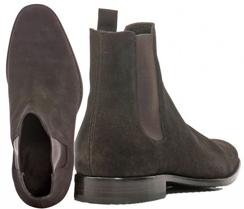 New Handmade Men's Chelsea Boot,Men's Burgundy Suede Chelsea Classic Fashion Bo