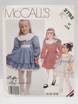 VTG McCall&#39;s 2792 Girls&#39; Ruffles &amp; Lace Pullover Dress w/ Cummerbund Size 4-5-6 - £7.92 GBP