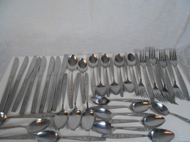 Orleans Silver ORL65 Stainless Flatware Spoons Knives Forks 39 pc MCM Korea - £37.08 GBP