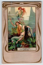 Mermaids Flying Underwater Fantasy Postcard Tuck Wagner Opera 694 Unused 1904 - £95.65 GBP