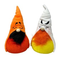 Halloween Gnome Light Up Decor Candy Corn Pumpkin Ghost 9 Inch Orange White - £19.08 GBP