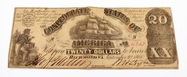 1861 Confederate States Note in Fine+ Condition T-18 - $249.83