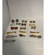 Lot Of 10 Cuff Link Pairs and 7 Tie Clips Tacks Bars Swank Hickok Anson - $33.88 CAD
