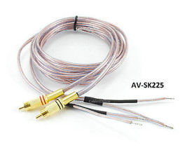 25Ft 18 Awg Speaker Wire Pair Cables With Dual Rca Male Plugs - £44.11 GBP
