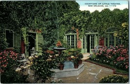 Courtyard of Little Theatre New Orleans Louisiana Postcard - £5.83 GBP