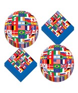 Flags of the World Olympics Party International Flag Paper Dinner Plates... - £11.99 GBP