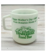 Vintage Bonanza Restaurant Milk Glass Coffee Cup Mug Happy Mother&#39;s Day ... - $11.87