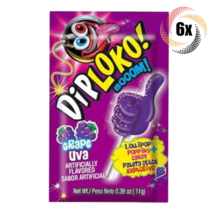 6x Packets Dip Loko Booom! Grape Popping Candy | .39oz | Fast Free Shipping - £7.33 GBP