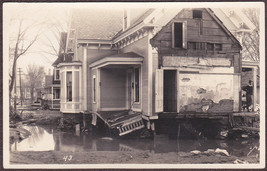 Montpelier, VT 1927 Great Flood RPPC - Man on Porch of Summer &amp; Vine Home - £12.33 GBP