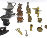 Lot of 22 Pieces of Antique Copper, Brass and Cast Iron Miniatures  - $147.51