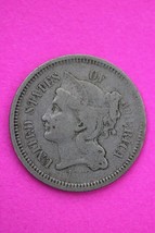 1868 Three 3 Cent Nickel Scarce Semi Key Date Type Coin Philadelphia Min... - £13.01 GBP