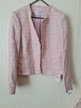 Next Women Tweed Blazer Jacket Pink UK 12 Express Shipping - £22.91 GBP