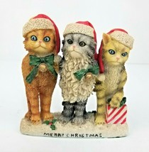 Vintage Prints of Tails Christmas Cats In Santa Hats Figurine  - $17.97