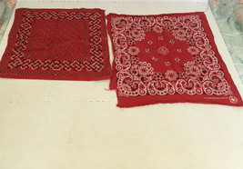 vintage red bandana scarves head covering neck wear craft supply fabric ... - $366.64 MXN