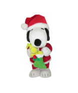 Peanuts Christmas Snoopy Woodstock Holiday Porch Greeter Plush 20&quot; Santa... - $33.83 CAD