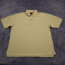 Callaway Shirt Mens M Yellow Short Sleeve Spread Collar Cotton Button Golf Polo - £15.58 GBP