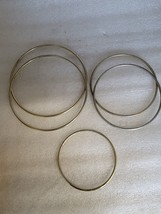  Vintage 5 Gold Metal Macrame Dream Catcher Craft Hoop Rings 4”, 5”, 6&quot; - £7.02 GBP