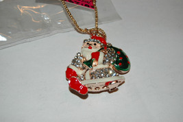 New Betsey Johnson Santa Claus Saint Nick Necklace Beautiful Jewelry Christmas - £12.78 GBP
