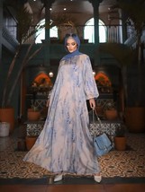Muslim Satin Dress Women Modest Abaya  Long Dresses For Women Formal Abayas Kaft - £183.84 GBP
