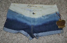 Womens Denim Shorts Jr Girls Simply Vera Wang Blue Frayed Shortie Jean $... - £7.65 GBP