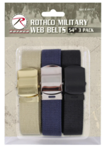 Rothco Web Belt 3-Pack Belt Cotton  54 inch 44170 - $408.64 MXN