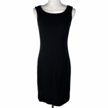 Rena Lange Little Black Tank Dress Size 6 Black Wool Blend Sleeveless Lined - $65.44