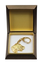 NEW, Setter, millesimal fineness 999, dog keyring, in casket, keychain - £60.75 GBP