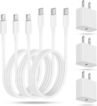 Iphone Fast Charging Block With 10Ft Cable, 3Pack For Apple Certified Wall - £33.05 GBP