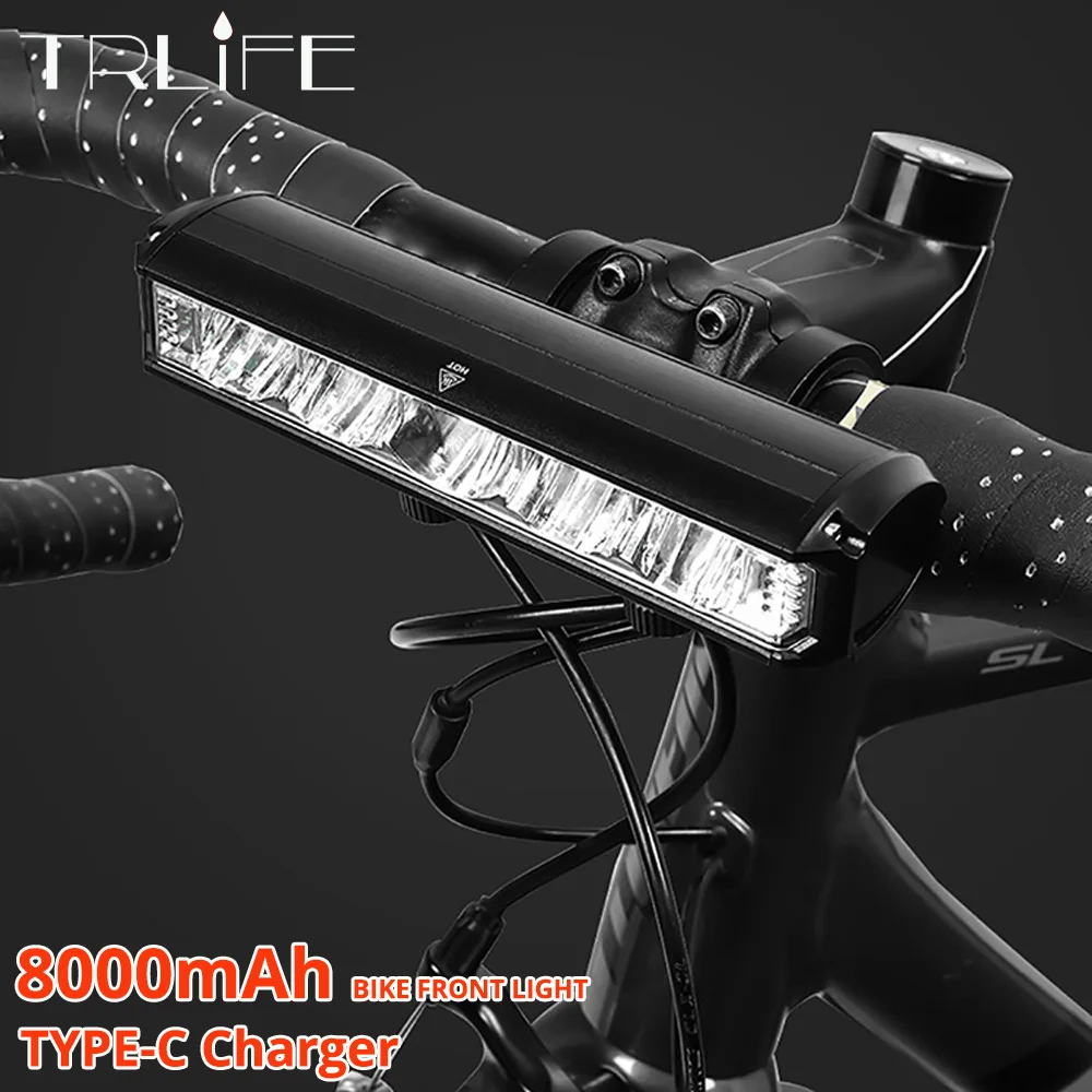 TRLIFE High Lumen Bicycle Light Front 8000mAh Bike Light Waterproof Flashlight - £27.59 GBP+