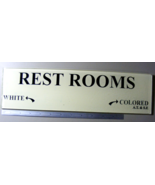 Vintage 1920&#39;s A.T.&amp;S.F. Segregated Rest Rooms Glass Railroad Car Sign - €844,41 EUR