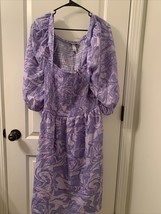 Ava &amp; Viv Women&#39;s Plus Size 3X Purple Swirl Puff  Mini Dress - £38.27 GBP