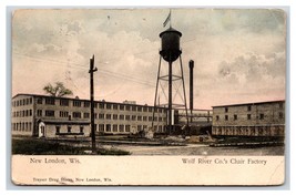 Wolf River Company Chair Factory New London Wisconsin WI 1908 DB Postcard R19 - £4.70 GBP