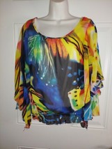 Madison Michelle Colorful Butterfly Style Tunic Top Blouse Detachable Ca... - £7.63 GBP