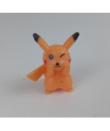 Vintage Pokemon 1&quot; Micro Mini Figure Orange Sitting Pikachu - £12.92 GBP