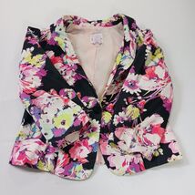 Candie's RN#73277 Women's Multicolor Cotton Blend Floral Blazer Size Med... - $19.79