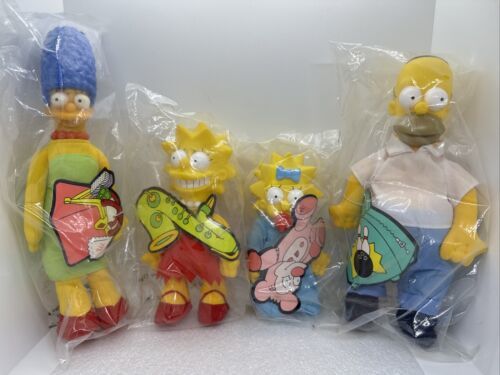 Primary image for Vintage 1990s Burger King The Simpsons Doll Set Of 4 In Bags No BART *Read*
