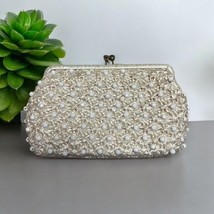 Vintage Ivory Beaded Clutch Purse – Made in Japan – 11&quot; x 6.75&quot; – Missin... - $658.43 MXN