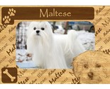 Maltese w Paws Engraved Wood Picture Frame Magnet - €12,87 EUR