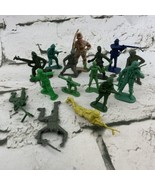 Plastic Army Men Green Brown Yellow Lot Of 15 Figures Various Poses - £10.95 GBP