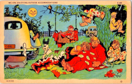 Postcard Comic We Are Enjoying Outside Accommodation #C43 Posted 1940s 5.5 x 3.5 - £4.63 GBP