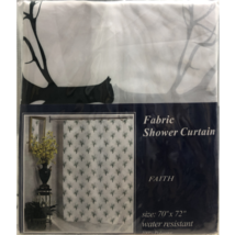 Faith Water Resistant Fabric Shower Curtain by Carnation Home - £11.89 GBP