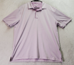 Greg Norman Polo Shirt Mens XL Purple Striped Polyester Short Sleeve Slit Collar - £14.73 GBP