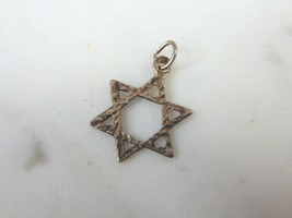 Vintage Estate Sterling Silver Star of David Pendant .5g E2155 - £19.72 GBP