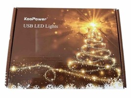 USB LED Lights, Copper Wire String Light 50 LED Warm White With Remote Christmas - £7.58 GBP