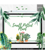 Small Potted Plant Watercolor Clipart Bundle - £2.26 GBP